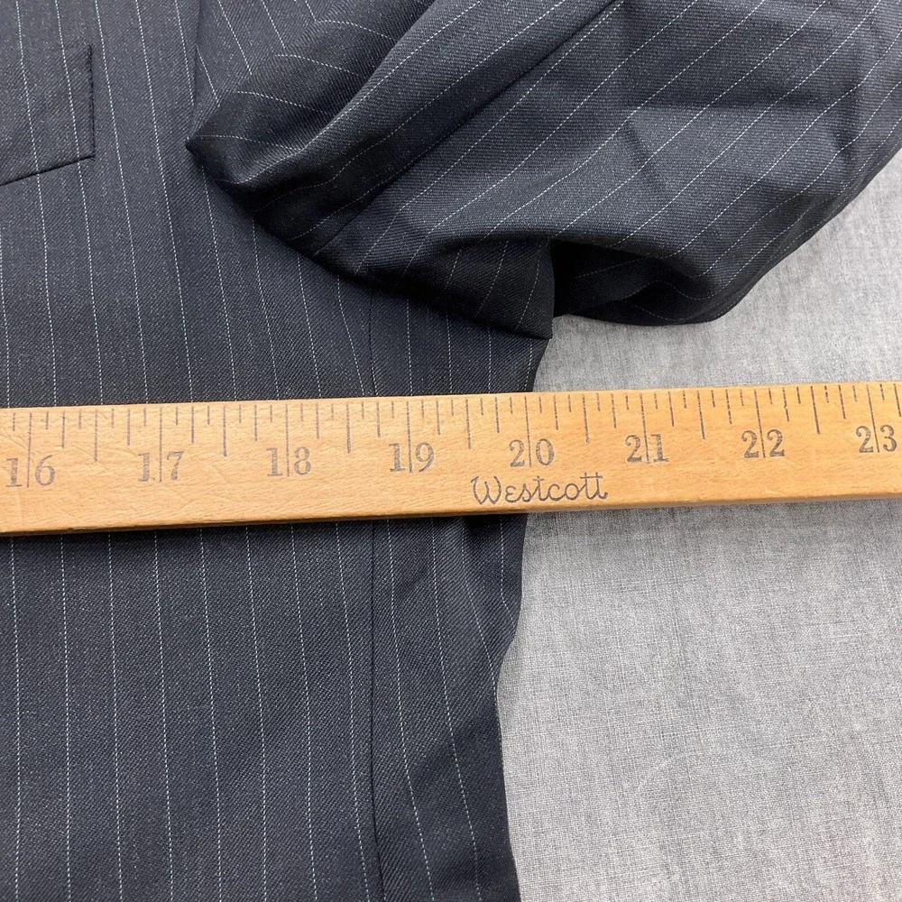 Hickey Blazer Men 40R Black White Pinstripe Jacket Wool VTG USA‎ Union